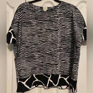 Chico's Black and White Zebra Print Top